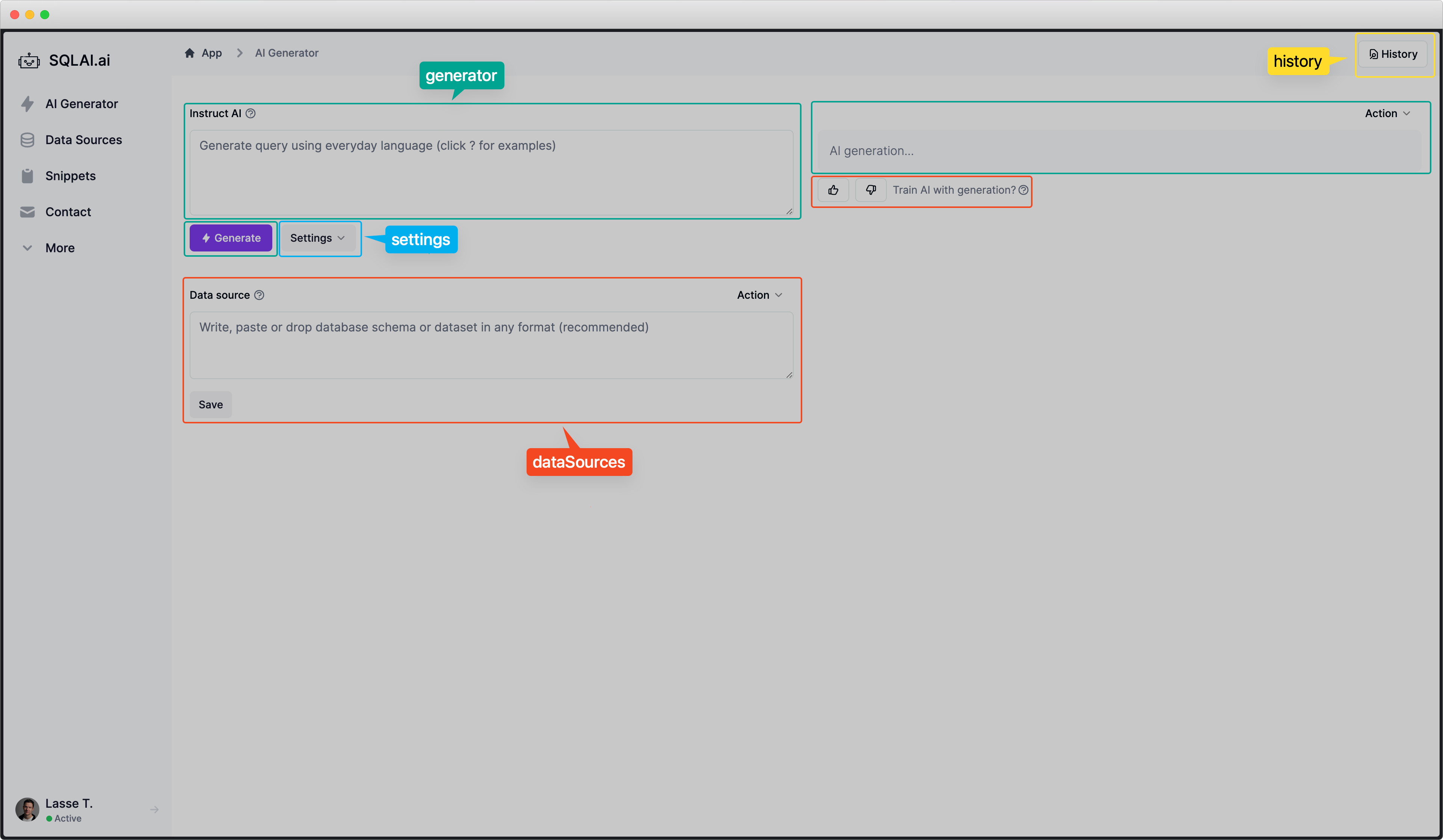 Different modules utilized on the app page